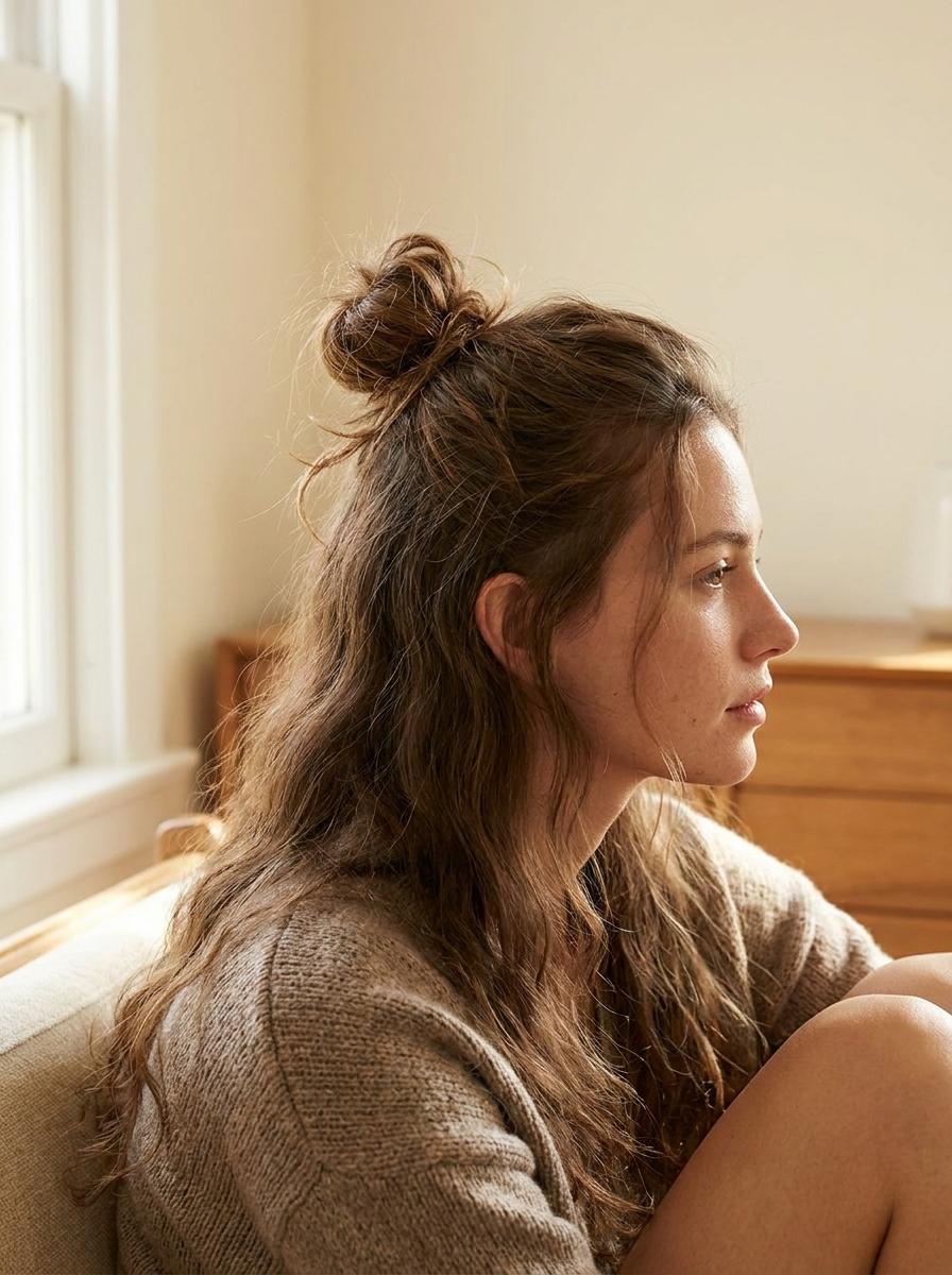 Schneller Messy Bun - einfache Frisur für lange Haare